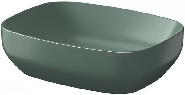 Umywalka ceramiczna nablatowa Larga prostokątna 50x38 cm zielony mat