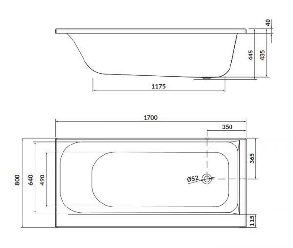 Wanna prostokątna akrylowa Cersanit Smart 170x80 LEWA + biały panel meblowy + syfon nogi ręcznik