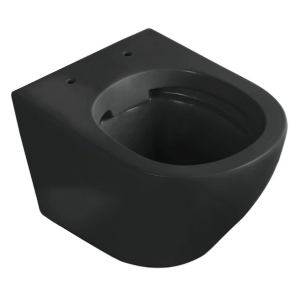 Stelaż WC + Przycisk M575+ Miska WC wisząca bez kołnierza DELOS BLACK + deska duroplast wolnoopadająca SLIM