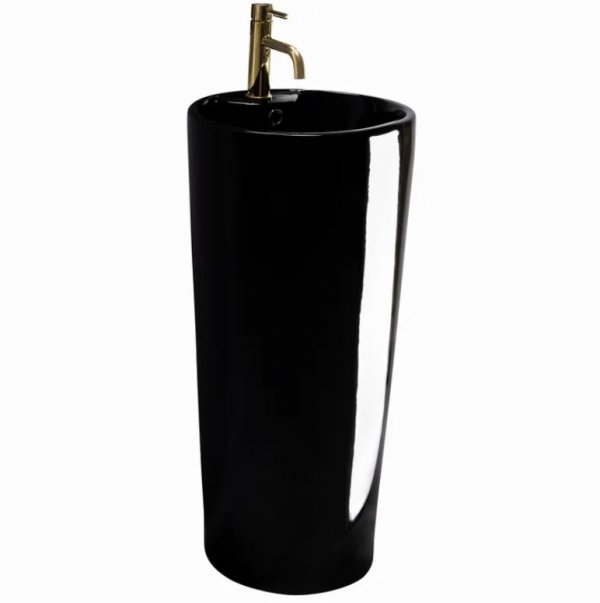 WOLNOSTOJĄCA umywalka ceramiczna REA BLANKA BLACK czarna monolityczna