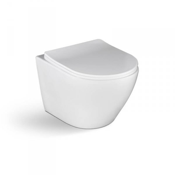Zestaw stelaż podtynkowy Super Slim 35 Rimless Eco Box + Round Czarny Mat + miska Desna