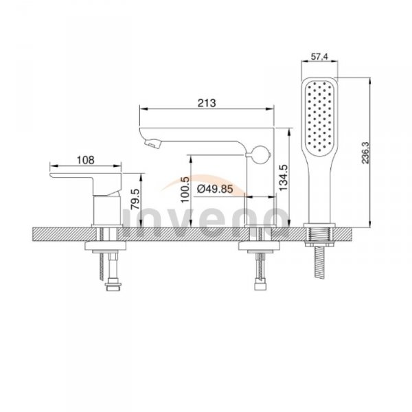 Bateria wannowa 3-otworowa Dokos biały/chrom BW-19-S02