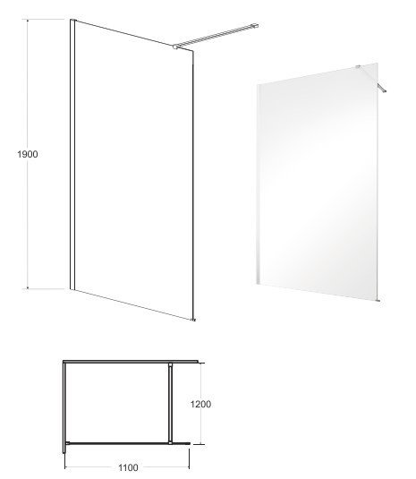 Eco-N kabina walk-in 110x195