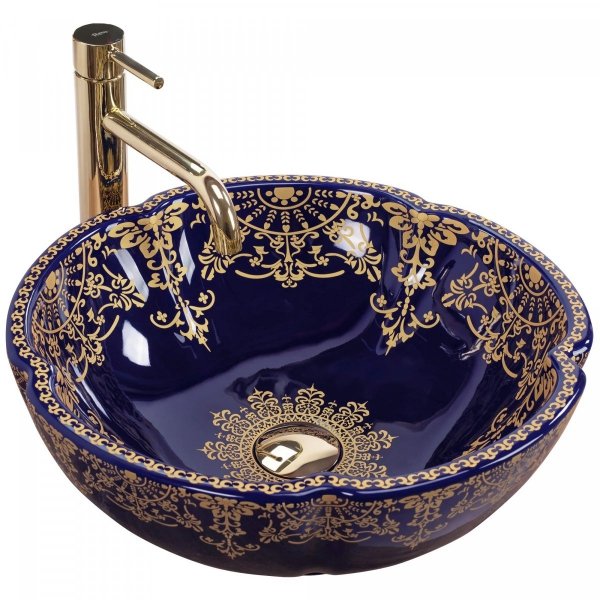 Umywalka nablatowa ceramiczna Marina Blue 