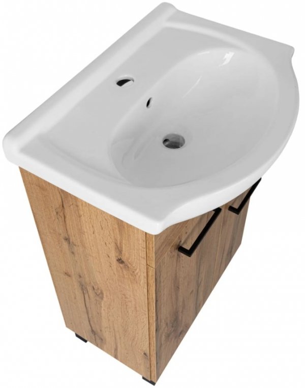 Zestaw szafka z umywalką Astor LUPO WOTAN 55 cm drzwiczki szuflada
