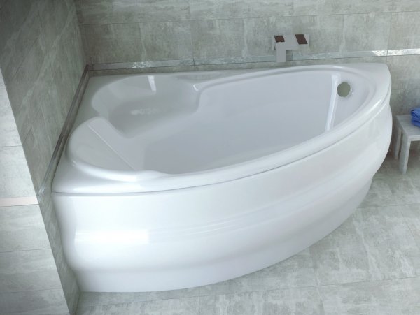 BESCO Wanna narożna Finezja Nova lewa 170x110 z białą obudową + syfon