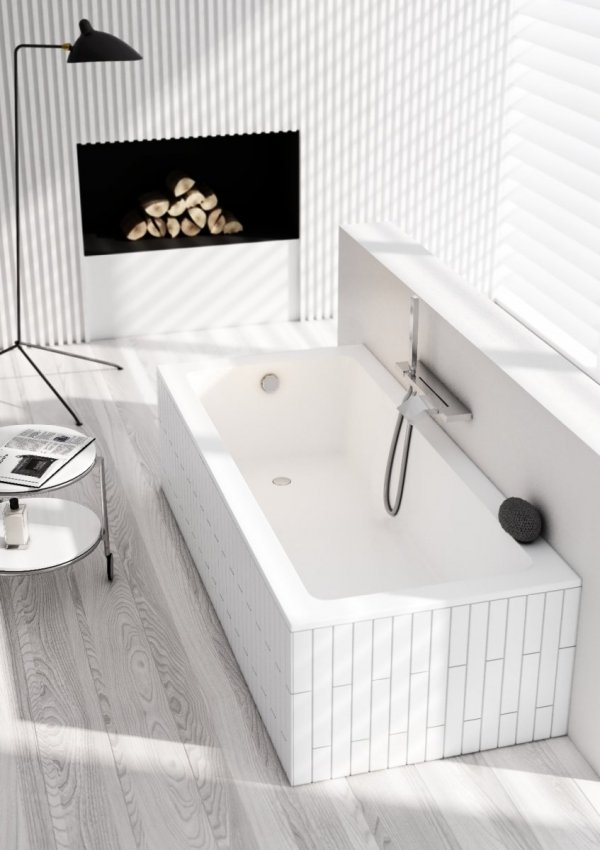 Wanna prostokątna do zabudowy Schedline FAIR SLIM 150x75 ze stelażem