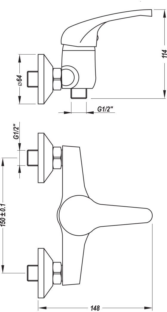 Bateria natryskowa KAKADU biała BKK 640D