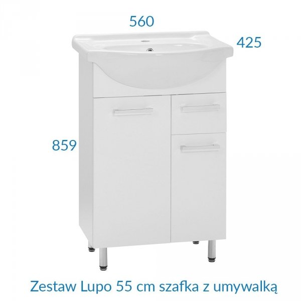 Zestaw Lupo 55cm szafka z umywalką AM-LUD-550-27