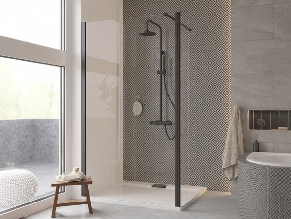 Eco-N kabina walk-in 120x195 Czarny matt