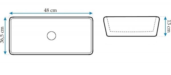 Umywalka ceramiczna nablatowa Anita N 48x36 REA-U0669