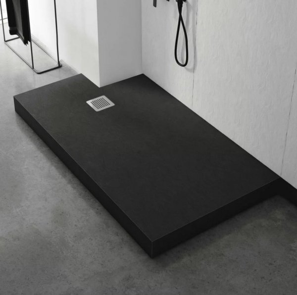 Brodzik prostokątny kompozytowy Schedline PROTOS Grey Stone 90x80