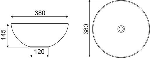 Umywalka nablatowa okrągła KERRA KR-301 czarna/biała