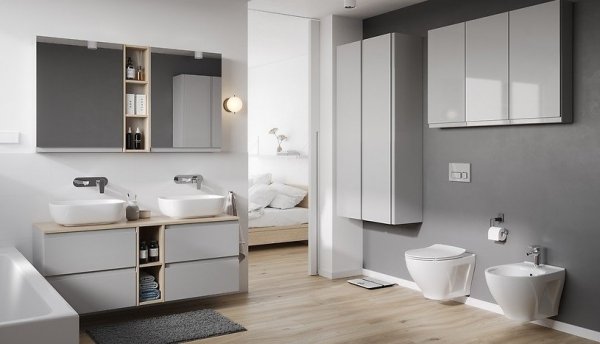 WC Kompakt 674 MODUO 43 CleanOn + deska MODUO SLIM WRAP wolnoopadająca