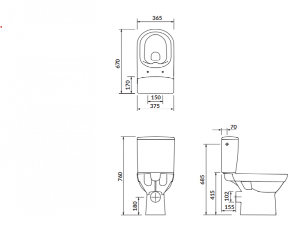 Cersanit WC Kompakt 601 City New CleanOn z deską twardą wypinaną K35-035