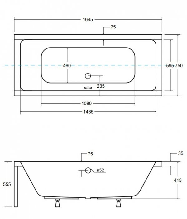 BESCO Wanna 165x75 Quadro + Syfon