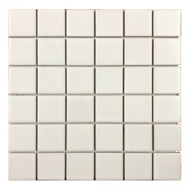 Mozaika gresowa WHITE MEDIUM SQUARES MATT 30x30 cm 