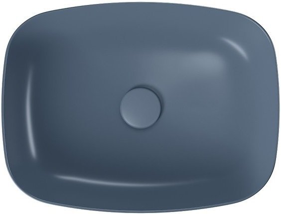 Umywalka ceramiczna nablatowa Larga prostokątna 50x38 cm niebieski mat