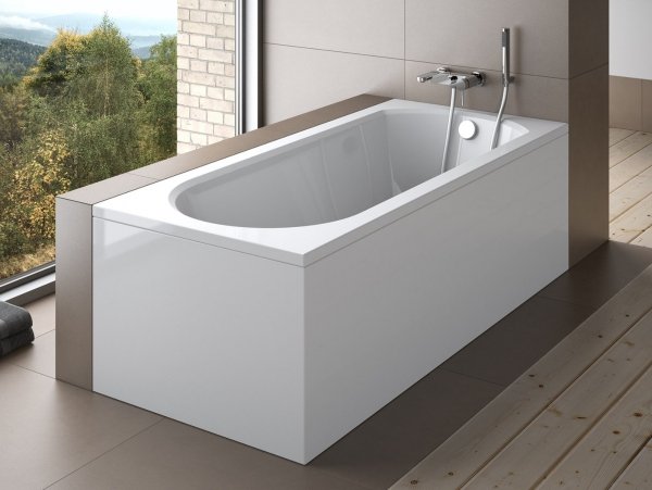 BESCO Wanna prostokątna 170x75 INTRICA z białą obudową + syfon gratis