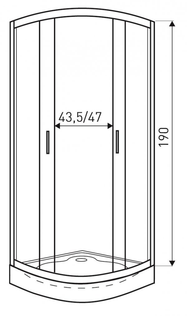 Kabina półokrągła KERRA 80x80 Madera STR