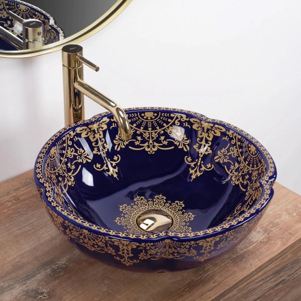 Umywalka nablatowa ceramiczna Marina Blue 