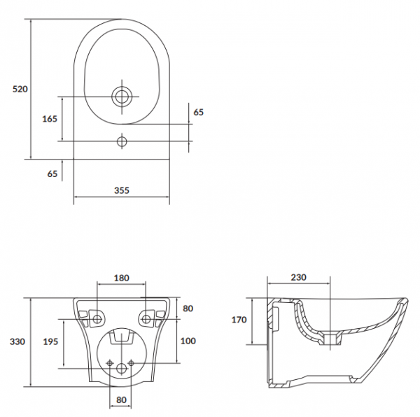 CERSANIT Bidet zawieszany LARGA OVAL owalny