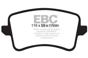 Klocki hamulcowe EBC YELLOWSTUFF tył AUDI A4 (B8) 2.0 Turbo 2011-2015