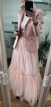 Długa Spódnica Maxi Pink Tiul Warstwy 