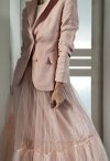 Długa Spódnica Maxi Pink Tiul Warstwy 