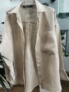 Beżowa Koszula Zara Len Casual Oversize