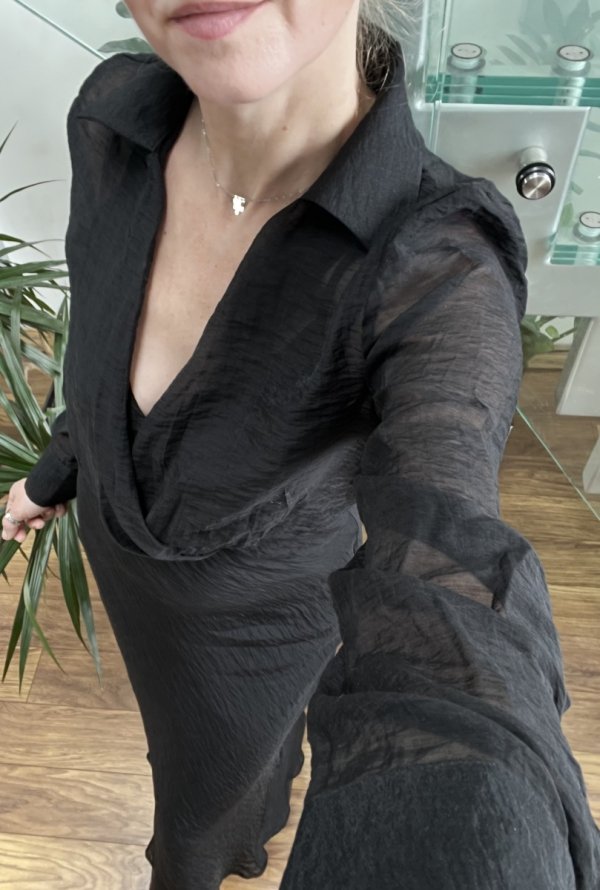 Długa Lekka Sukienka Maxi Edgy Aesthetic Black