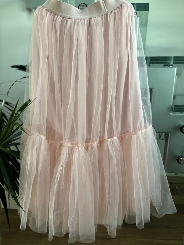 Długa Spódnica Maxi Pink Tiul Warstwy 