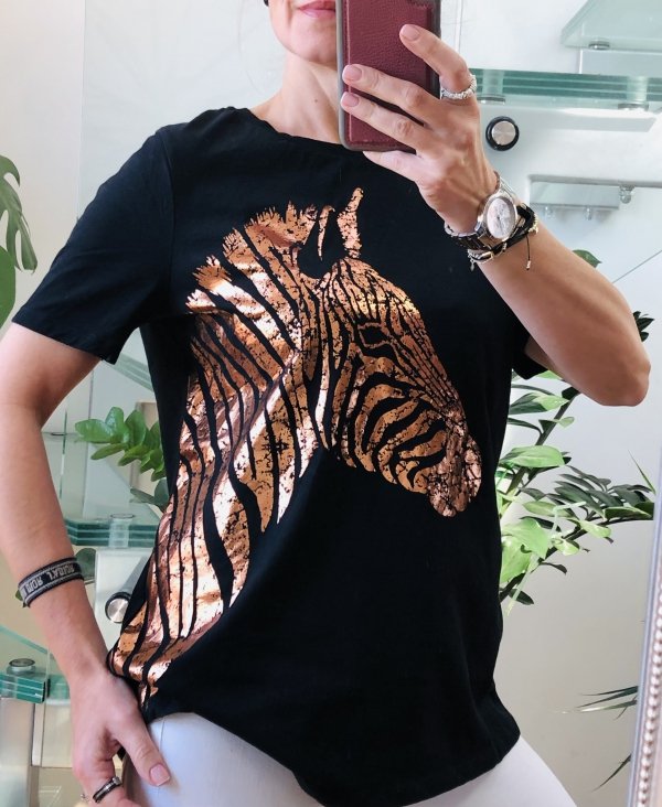 T-shirt Zebra Black