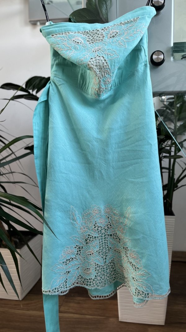Letnia Sukienka  Warehouse Len Blue