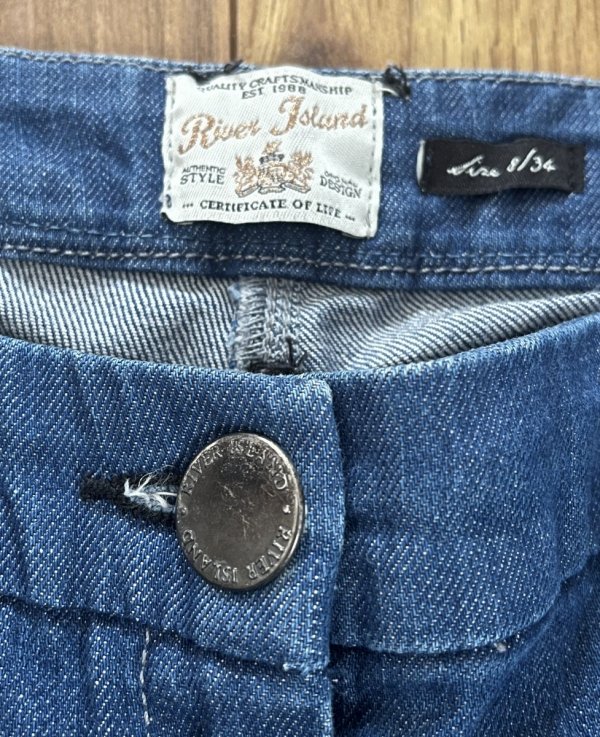 Jeansowe Spodnie River Island Loose Fit Blue