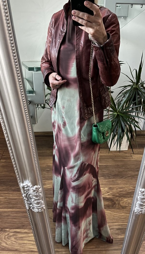 Długa Maxi Sukienka Asos Szyfon Oversize Chic