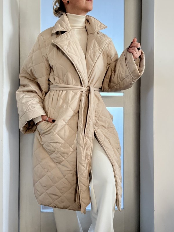 Beżowy płaszcz Vila Beige Coat oversize