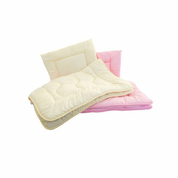 Antyalergiczna kołdra 90x120 + antyalergiczna poduszka 40 x 60. Komplet całoroczny dla dziecka w kolorze różowym