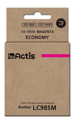 Tusz ACTIS KB-985M (zamiennik Brother LC985M; Standard; 19,5 ml; czerwony)