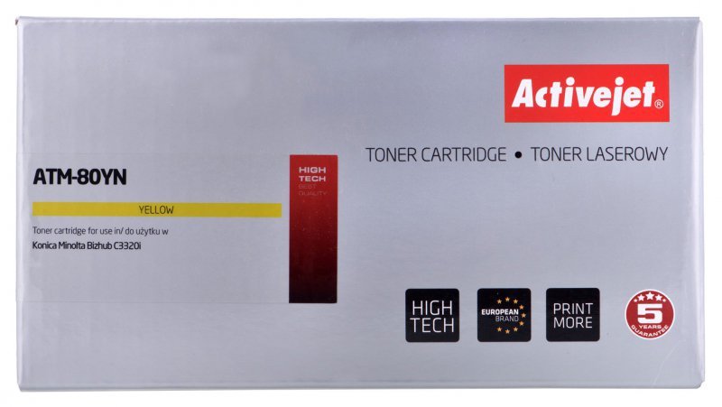 Activejet ATM-80YN Toner  (zamiennik Konica Minolta TNP80Y; Supreme; 9000 stron; żółty)