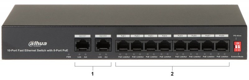 Switch PoE DAHUA PFS3010-8ET-65