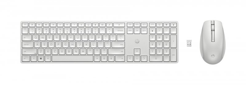 Zestaw klawiatura + mysz HP 650 Wireless Keyboard and Mouse Combo bezprzewodowe białe 4R016AA
