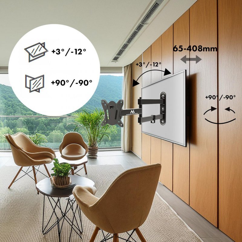 MACLEAN UCHWYT DO TELEWIZORA LUB MONITORA MAX. VESA 100X100, 13-32&quot;, 30KG, CZARNY MC-417