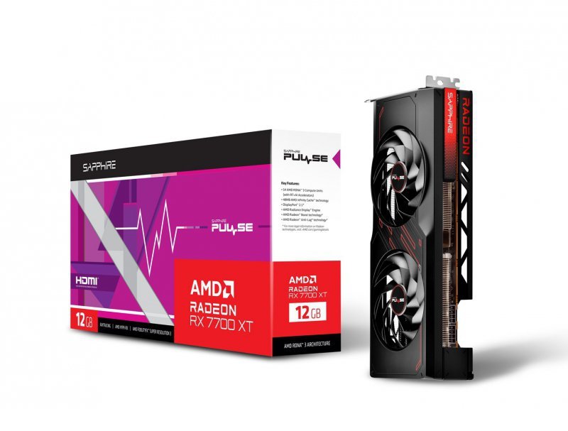 Karta graficzna SAPPHIRE Radeon RX 7700 XT PULSE GAMING OC 12GB GDDR6 DUAL