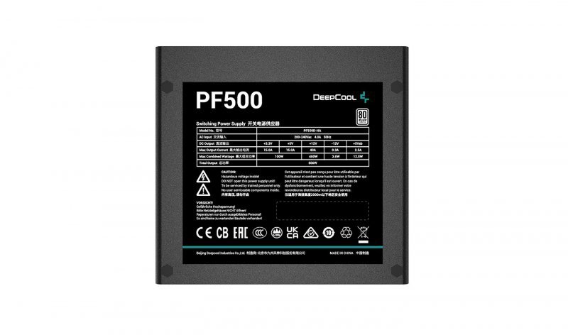 DeepCool PF500 moduł zasilaczy 500 W 20+4 pin ATX ATX Czarny
