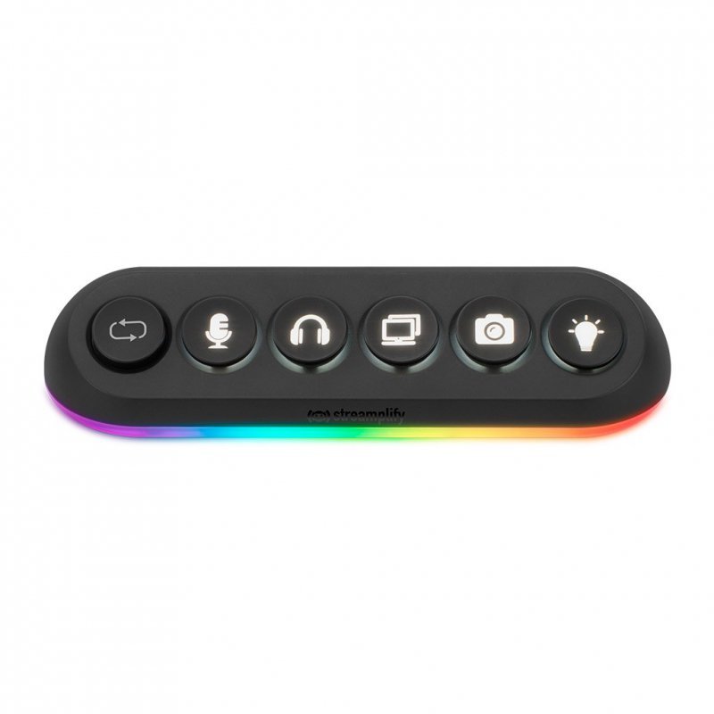 Streamplify HUB DECK 5, 4x USB 3.0, 1x USB 2.0, RGB, 12V, EU Przewód zasilający - czarny
