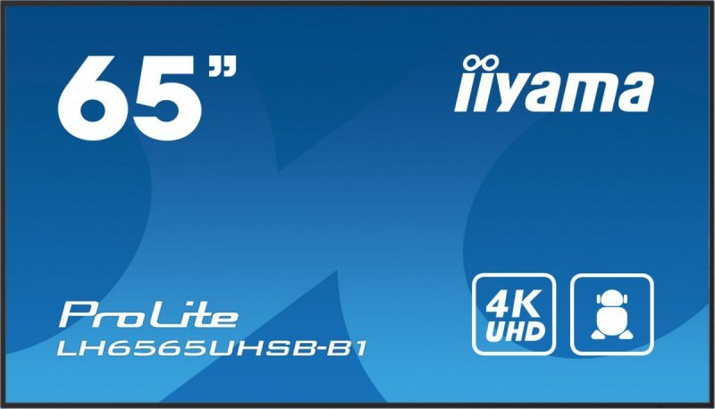 IIYAMA *IIYAMA 65&#39;LH6565UHSB-B1, 24/7,IPS,ANDROID.11,4K,800cd, iiSignage2, SDM, 2x HDMI, DP, 2x USB,2x 10W, RJ45, WiFi, 4/32