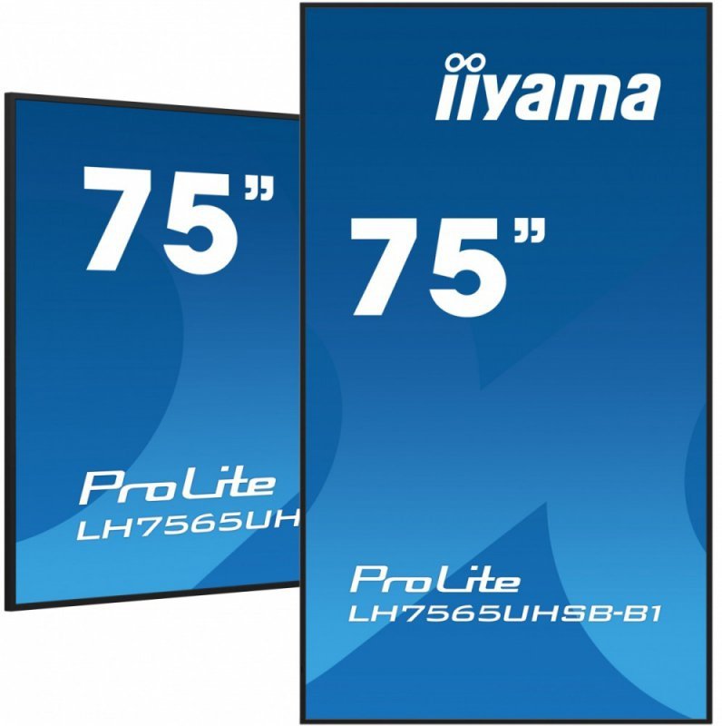 IIYAMA Monitor 75 cali LH7565UHSB-B1, 24/7, IPS, ANDROID 11, 4K, 800cd, iiSignage2, SDM, 2x HDMI, DP, 2x USB,2x 10W, RJ45, WiFi,