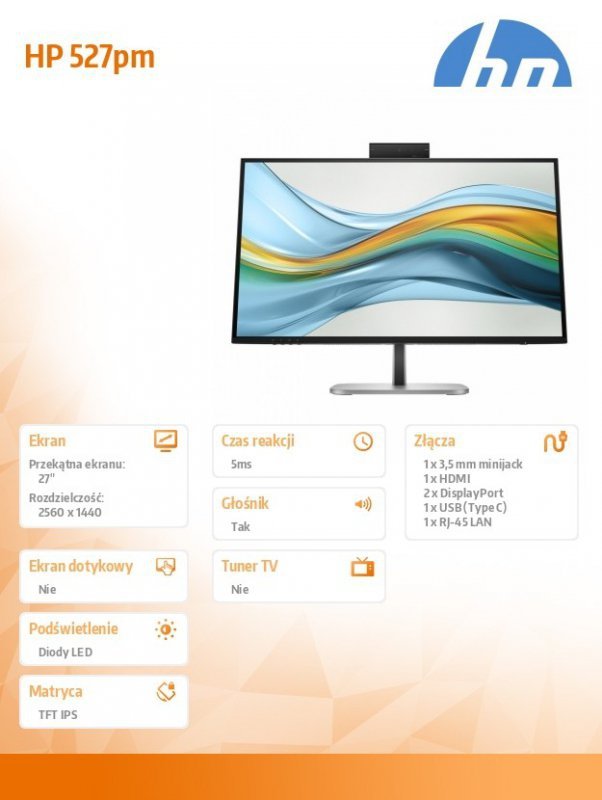 HP Inc. Monitor S5 Pro 527pm QHD USB-C 9E0Y9UT#ABB