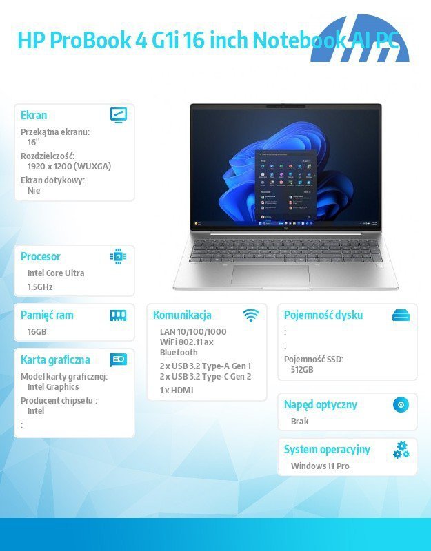 HP Inc. Notebook ProBook 4 G1i U5-225U 512GB/16GB/W11P/16.0   C51LSET